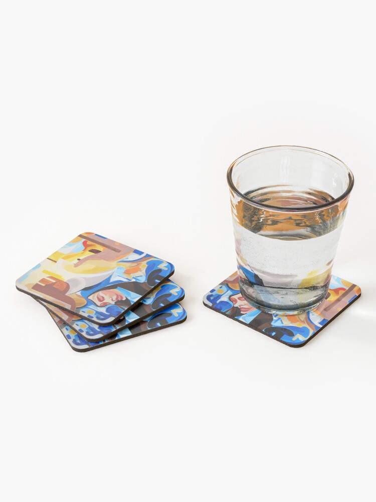 Alternate view of Composition Painting Castle Introspection Coasters (Set of 4)