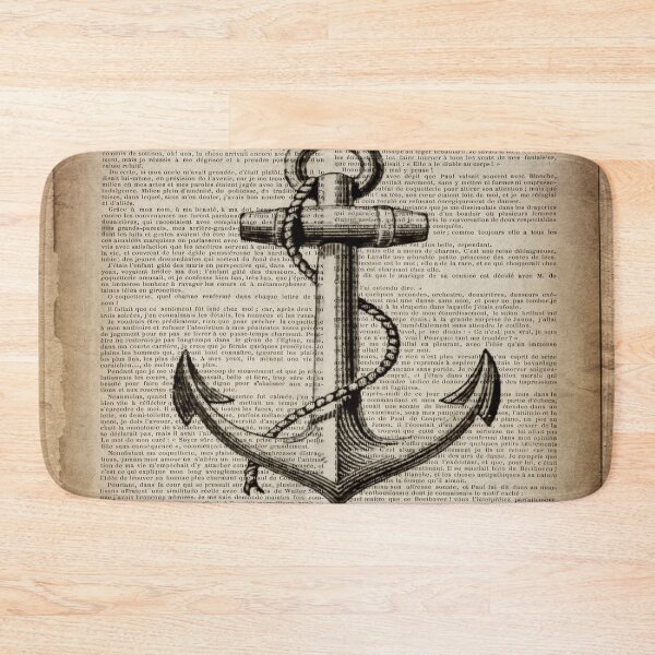 Item preview, 1980s dark academia beach nautical captain newspaper print vintage anchor  designed and sold by LEILA ART SPACE.