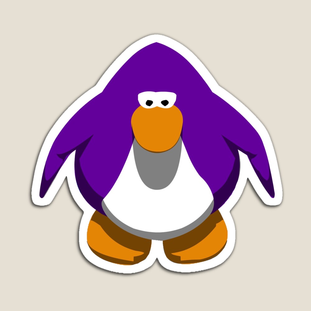 purple dancing club penguin meme sticker Sticker for Sale by misssallyb