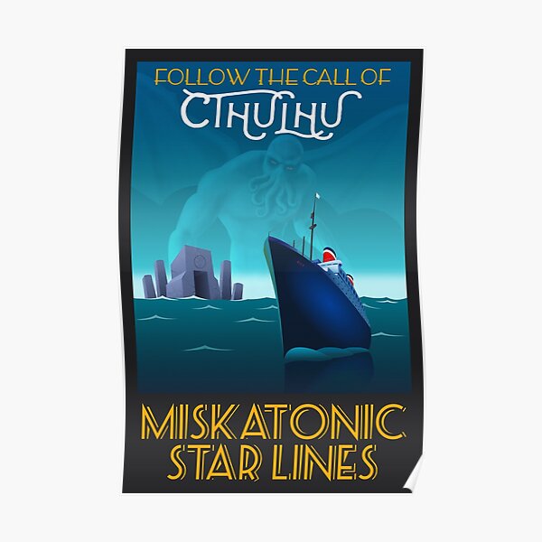 Follow the Call of Cthulhu - Black border Poster