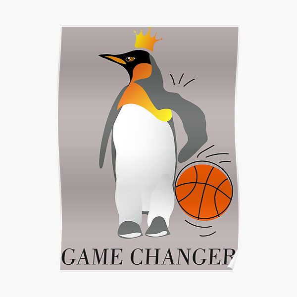 Basketball penguin player Poster