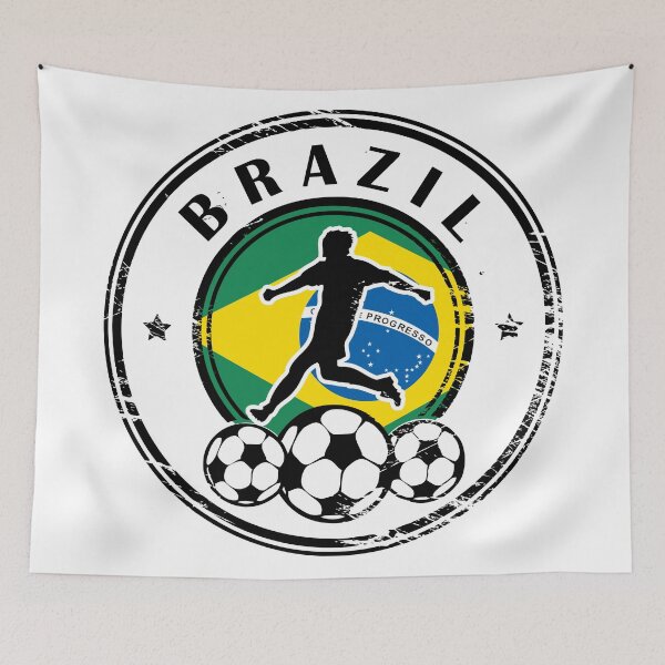 Item preview, Design with football, name and flag of Brazil designed and sold by studio838.