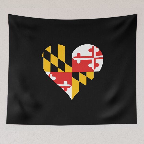Item preview, Maryland State Flag Heart Banner Valentine Valentine's Day Love Baltimore Hon designed and sold by Draculaura2009.