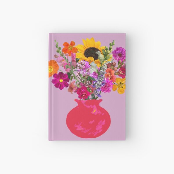 Bright pink vase still life on lavender by Tea with Xanthe Hardcover Journal