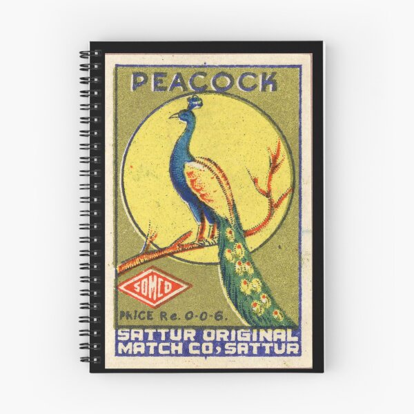 Artikelvorschau, Pfau. Vintage Streichholzschachtel Design entworfen und verkauft von Salocin.