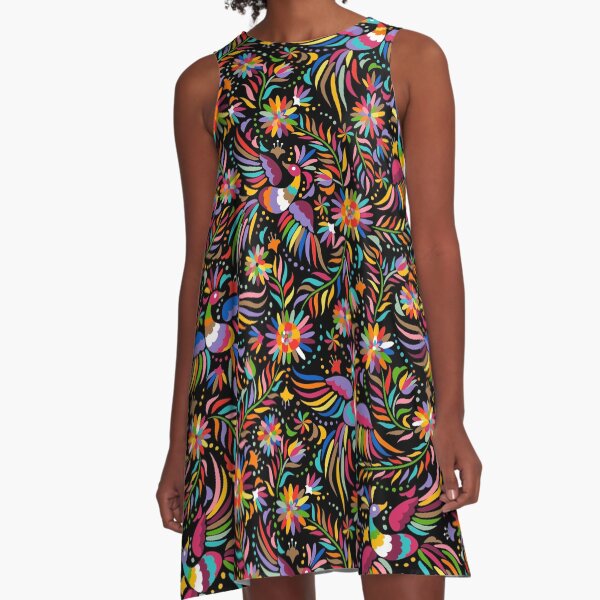 Mexican black pattern A-Line Dress