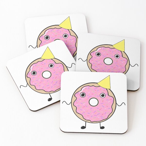Item preview, Strawberry Donut with Rainbow Sprinkles and a Yellow Party Hat designed and sold by PaulinaS.