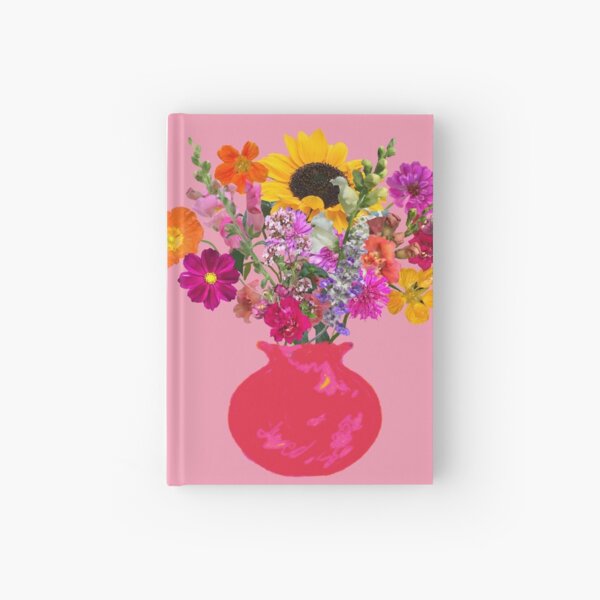Bright pink vase still life on pink by Tea with Xanthe Hardcover Journal