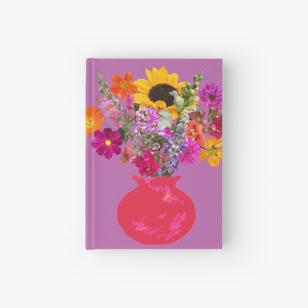 Bright pink vase still life on mauve by Tea with Xanthe Hardcover Journal