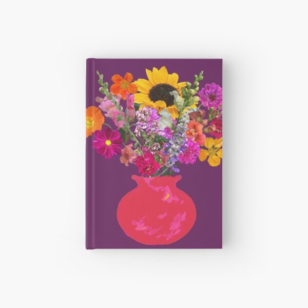 Bright pink vase still life on plum by Tea with Xanthe Hardcover Journal