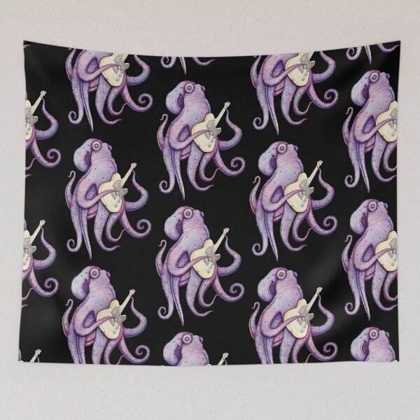 Item preview, POLAH - the axe wielding Octopus (on black) designed and sold by ShorelineSally.