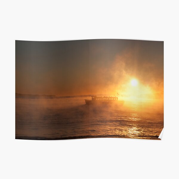 Ferry in the mist Poster