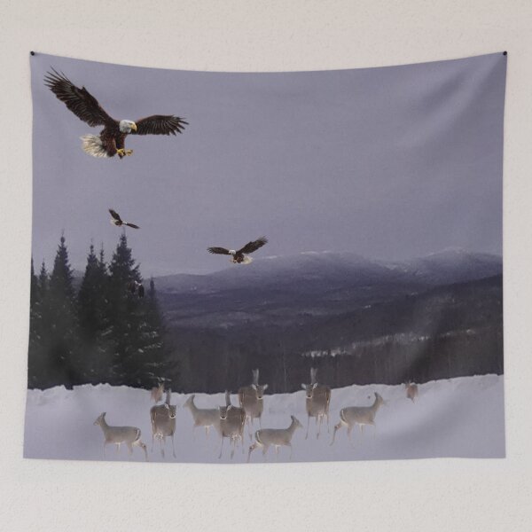 Item preview, whitetail winter day designed and sold by BellsPainting.