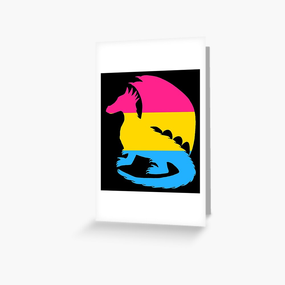 Pansexual Pride Dragon Silhouette Greeting Card For Sale By