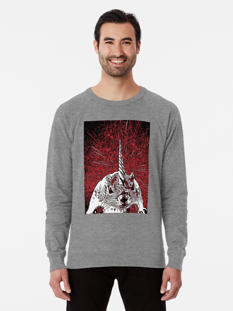 Alternate view of The Overlord Unicorned Squirrels From Mars Lightweight Sweatshirt