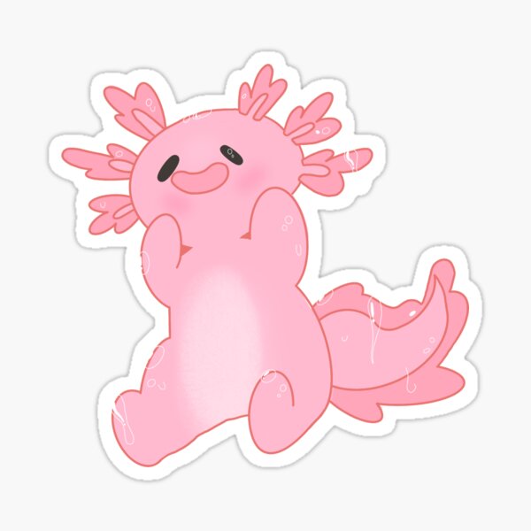 Pink Axolotl Stickers Redbubble