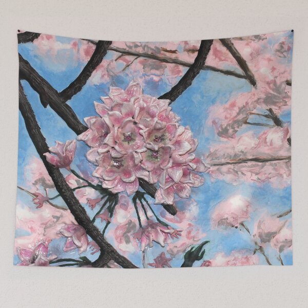 Item preview, Cherry Blossom  Polymer Clay painting designed and sold by Pansymade.