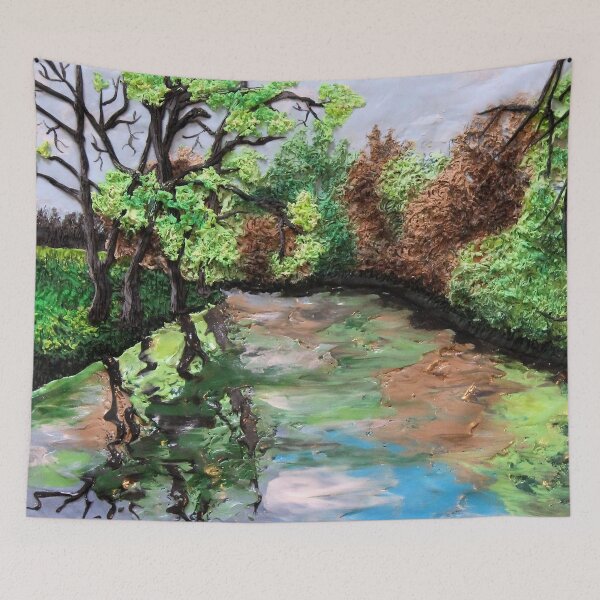 Item preview, Early Spring Polymer Clay painting designed and sold by Pansymade.