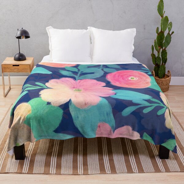 Item preview, Pintura de mano floral rosa Diseño azul clásico designed and sold by InovArtS.