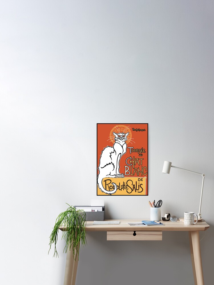 Le Chat Blanc Poster By Daviddjukic Redbubble