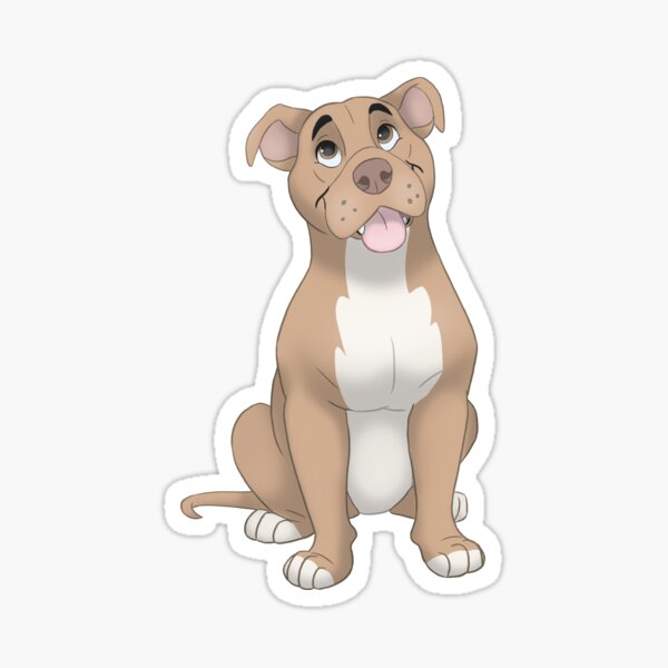 Red brown fawn pit bull illustration Sticker