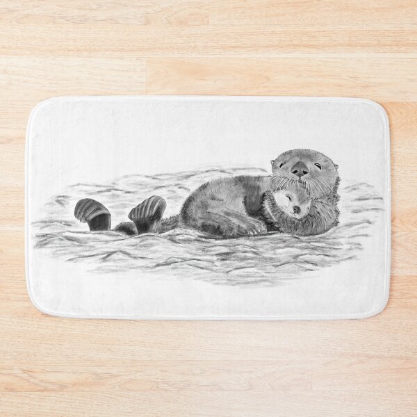 Item preview, Hugging otters in the water designed and sold by Anton Nikolov.
