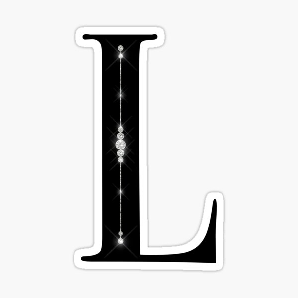 Black Diamond Monogram L Glossy Sticker