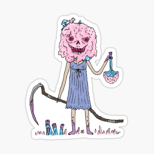 Mushrooms Reaper Girl Sticker