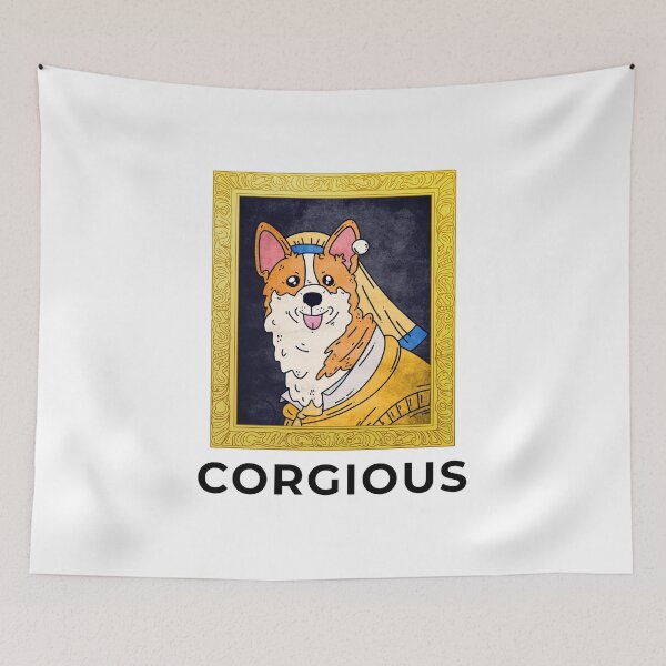 Item preview, CORGIOUS, Corgi Lover, Modern Art, Girl with a Pearl Earring designed and sold by enjoytheshirt.