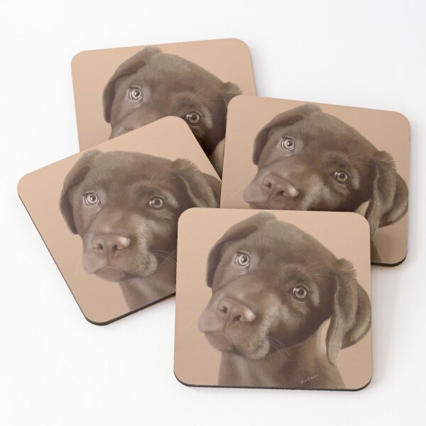 Item preview, Chocolate Labrador puppy head study designed and sold by JaneEden.