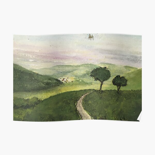 Morning light over the valley Poster