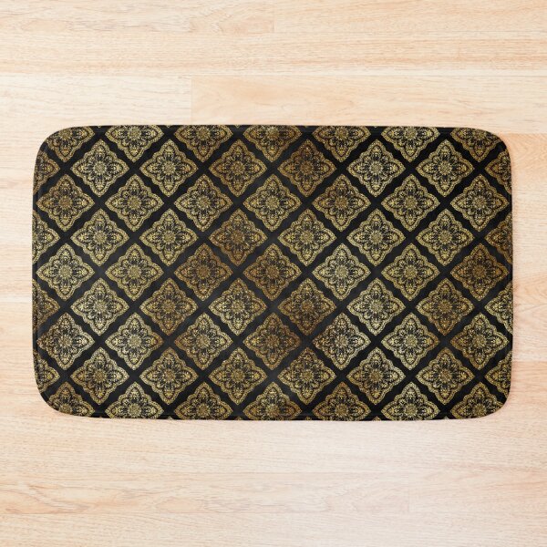 Item preview, Gold floral design on black designed and sold by Kari Nichols.