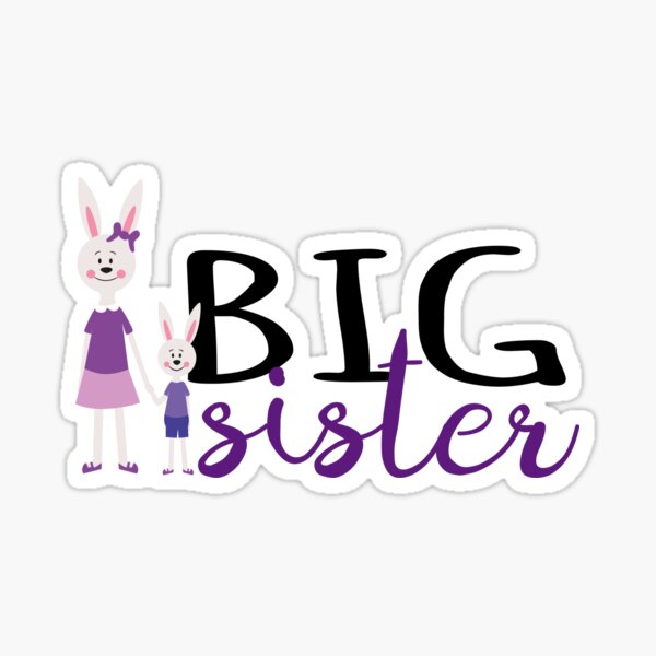 Süße Hasen Geschwister, Große Schwester Sticker