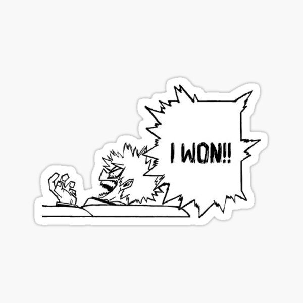 Bakugo "I Won" My Hero Academia Manga Cap Sticker