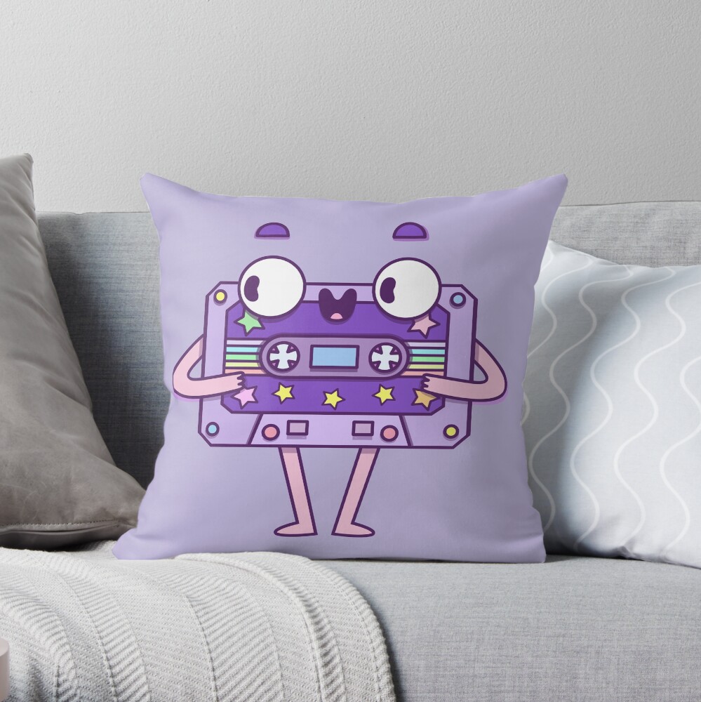 Cute Music Casette Throw Pillow