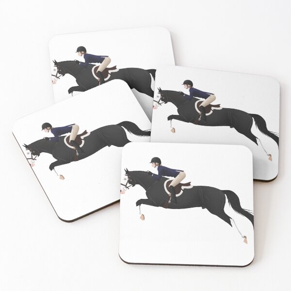 Item preview, Black Bald Face Jumper and Rider - Equine Rampaige designed and sold by equinerampaige.