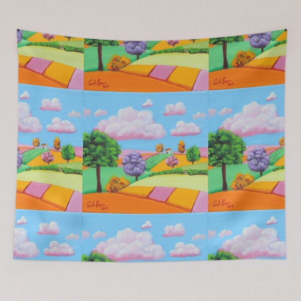 Item preview, Folk art patchwork fields designed and sold by GORDON BRUCE ART.