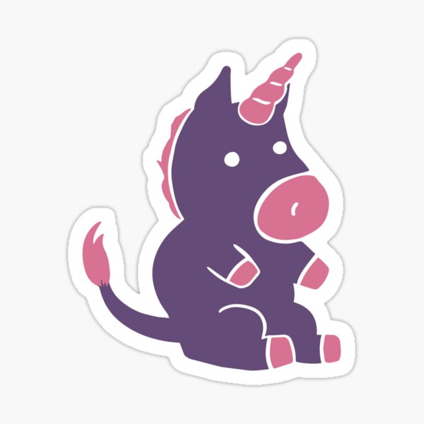 Purple Unicorn Plushie Sticker