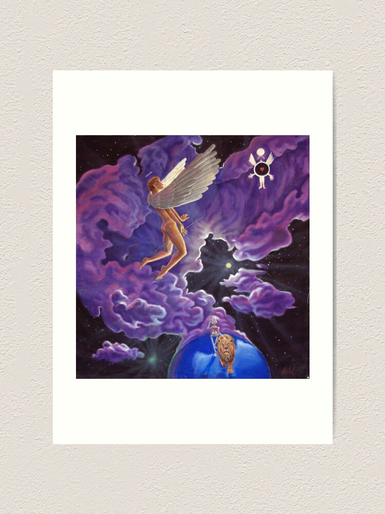 Alternate view of Angel heart space lion robot Art Print