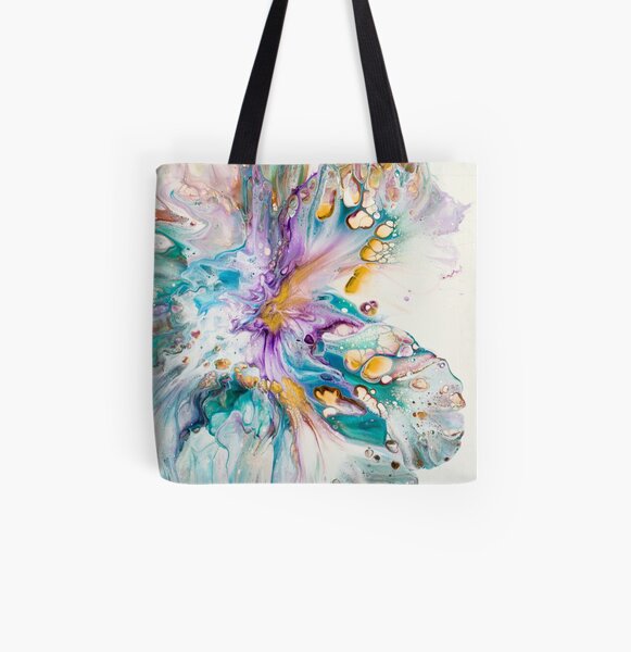 Purple Passion Flower All Over Print Tote Bag