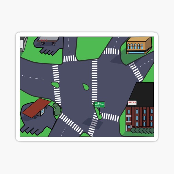 Item preview, Kelley Square - Cartoonized 'Toy Rug' Map designed and sold by LilyTreeArt.