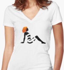 Leeloo Dallas Mudflap Women's Fitted V-Neck T-Shirt