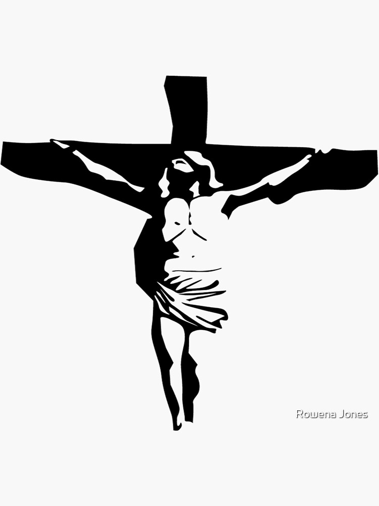 Jesus Name Cross Religious Funny Christian - Jesus Cross - Sticker