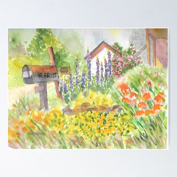 Aperçu de l'œuvre Robert Frost Homestead avec June Lupins créée et vendue par Roseann Meserve.
