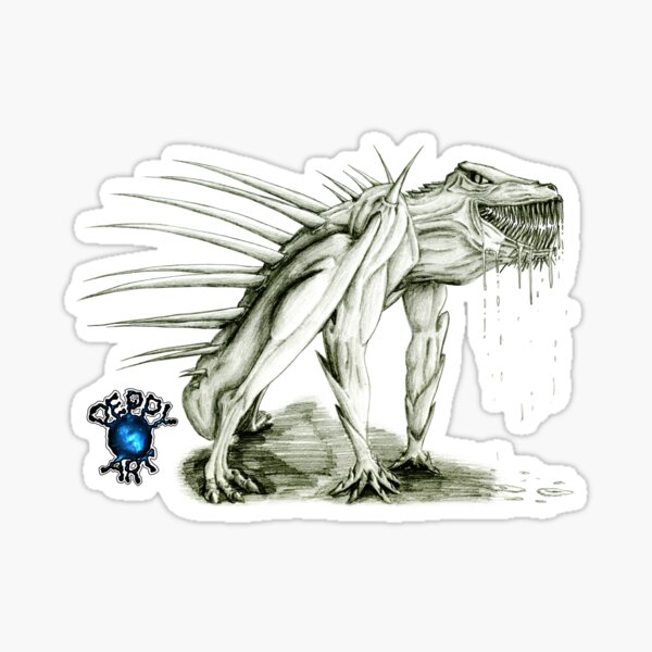 Cooles Monster Design mit Stacheln Sticker
