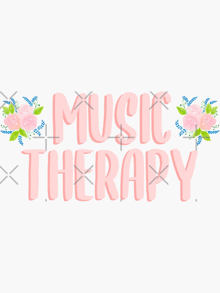 "Music Therapy Floral" Sticker for Sale by bathwater Redbubble