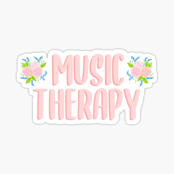 Music Therapy Floral Sticker