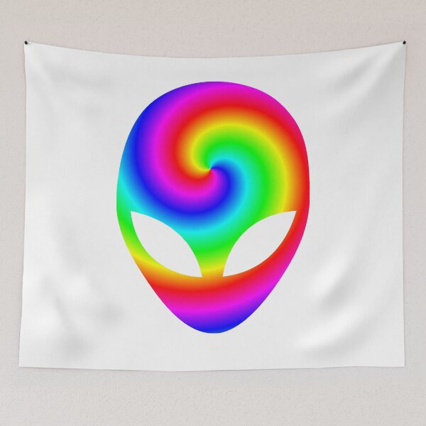 Item preview, Trippy EDM Rainbow Alien Head designed and sold by Braden Sullivan.