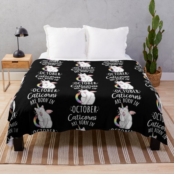 Item preview, CATICORNS ARE BORN IN OCTOBER, Cat Lover, Unicorn Lover, Birthday Party, Libra Sign designed and sold by fatamyfan1.