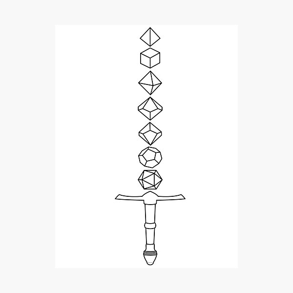 "DnD dice sword " Photographic Print by DnDweeb56 Redbubble